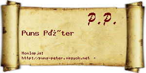 Puns Péter névjegykártya